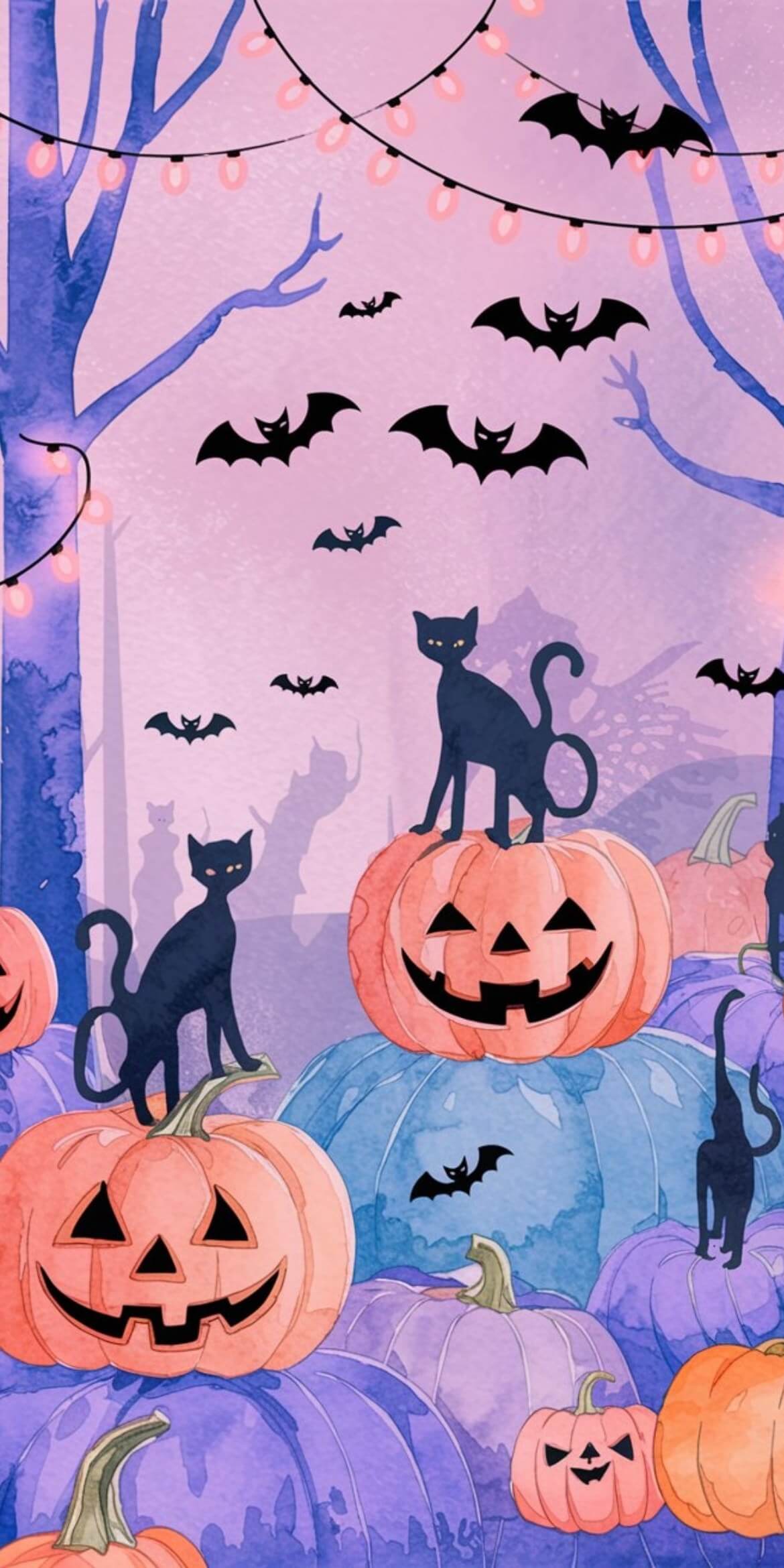 107+ Free Halloween Wallpapers To Download 23 a group of black cats on pumpkins