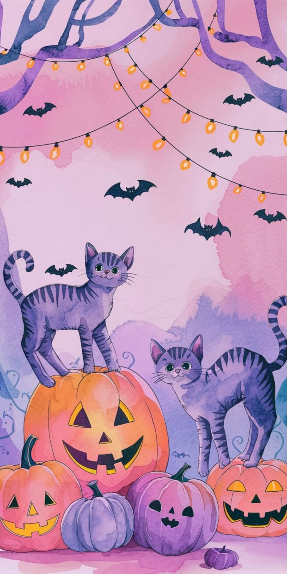 107+ Free Halloween Wallpapers To Download 20 cats on pumpkins for halloween