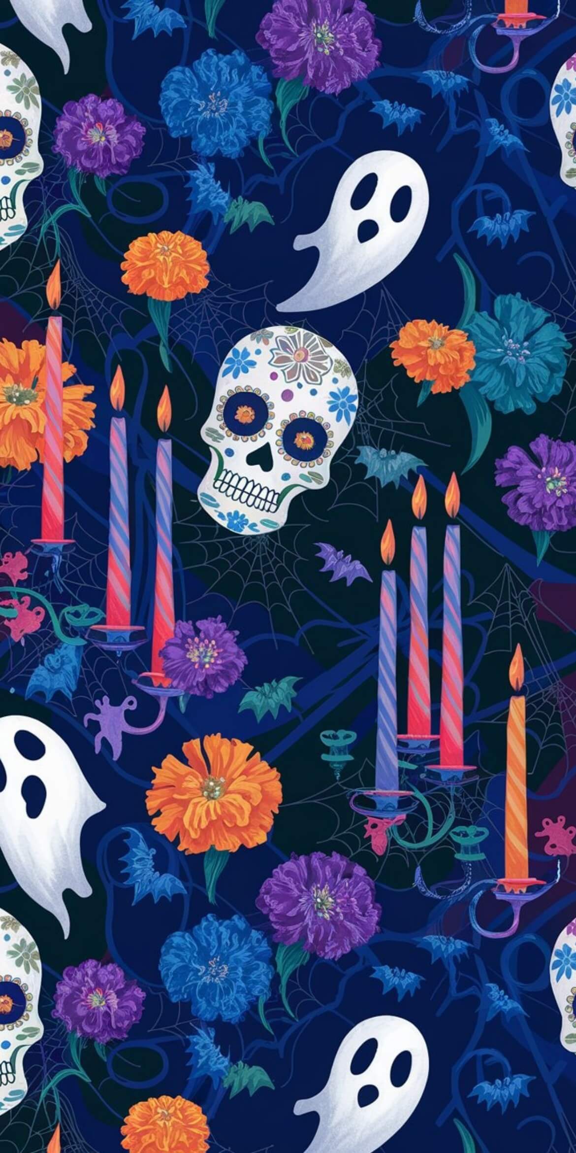 107+ Free Halloween Wallpapers To Download 32 a group of candles and flowers for halloween