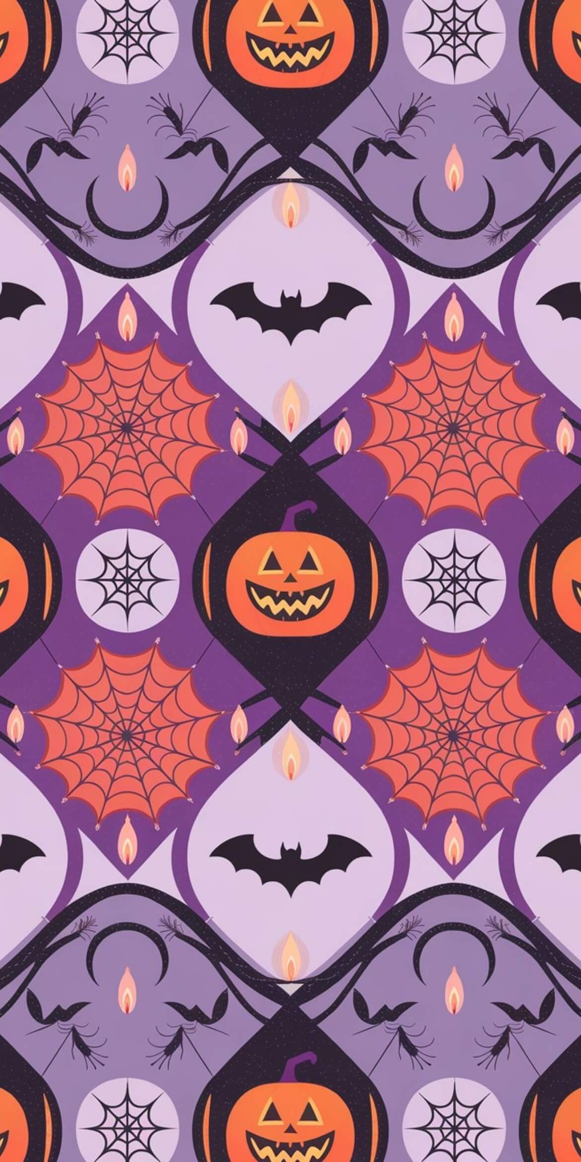 107+ Free Halloween Wallpapers To Download 16 a pattern of pumpkins and bats for halloween