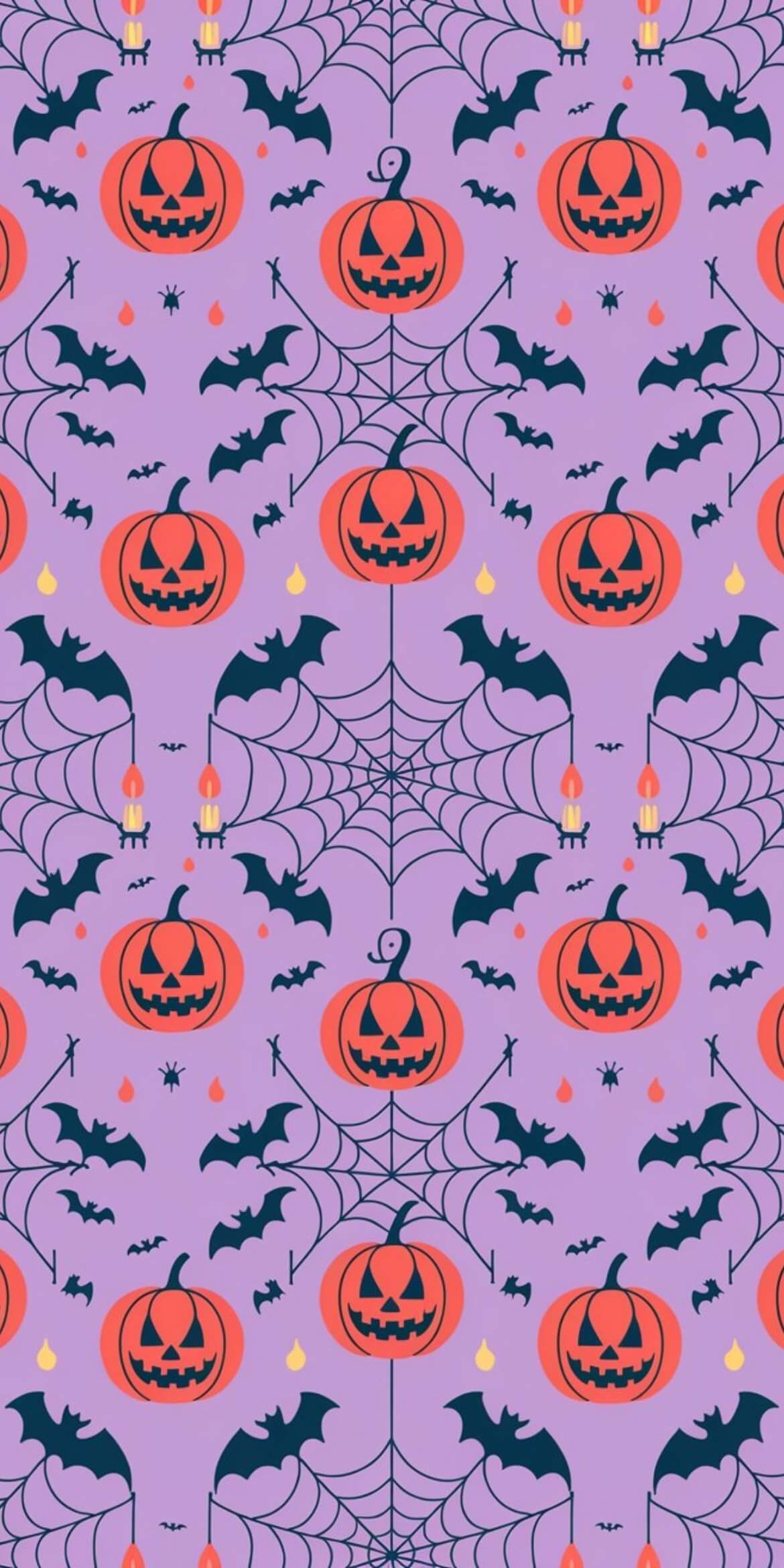 107+ Free Halloween Wallpapers To Download 19 a pattern of pumpkins and bats