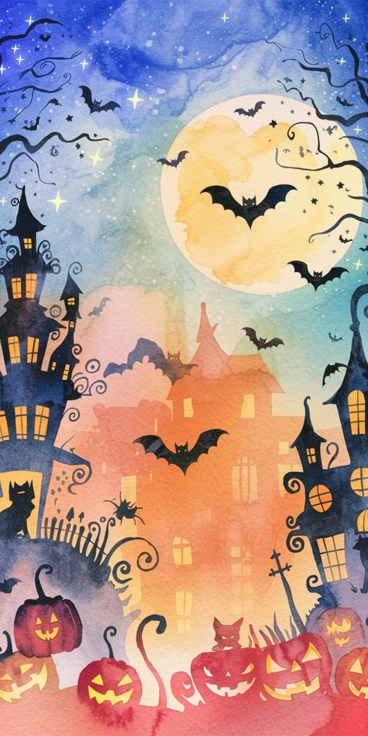107+ Free Halloween Wallpapers To Download 30 flying bats, pumpkins and haunted houses for halloween