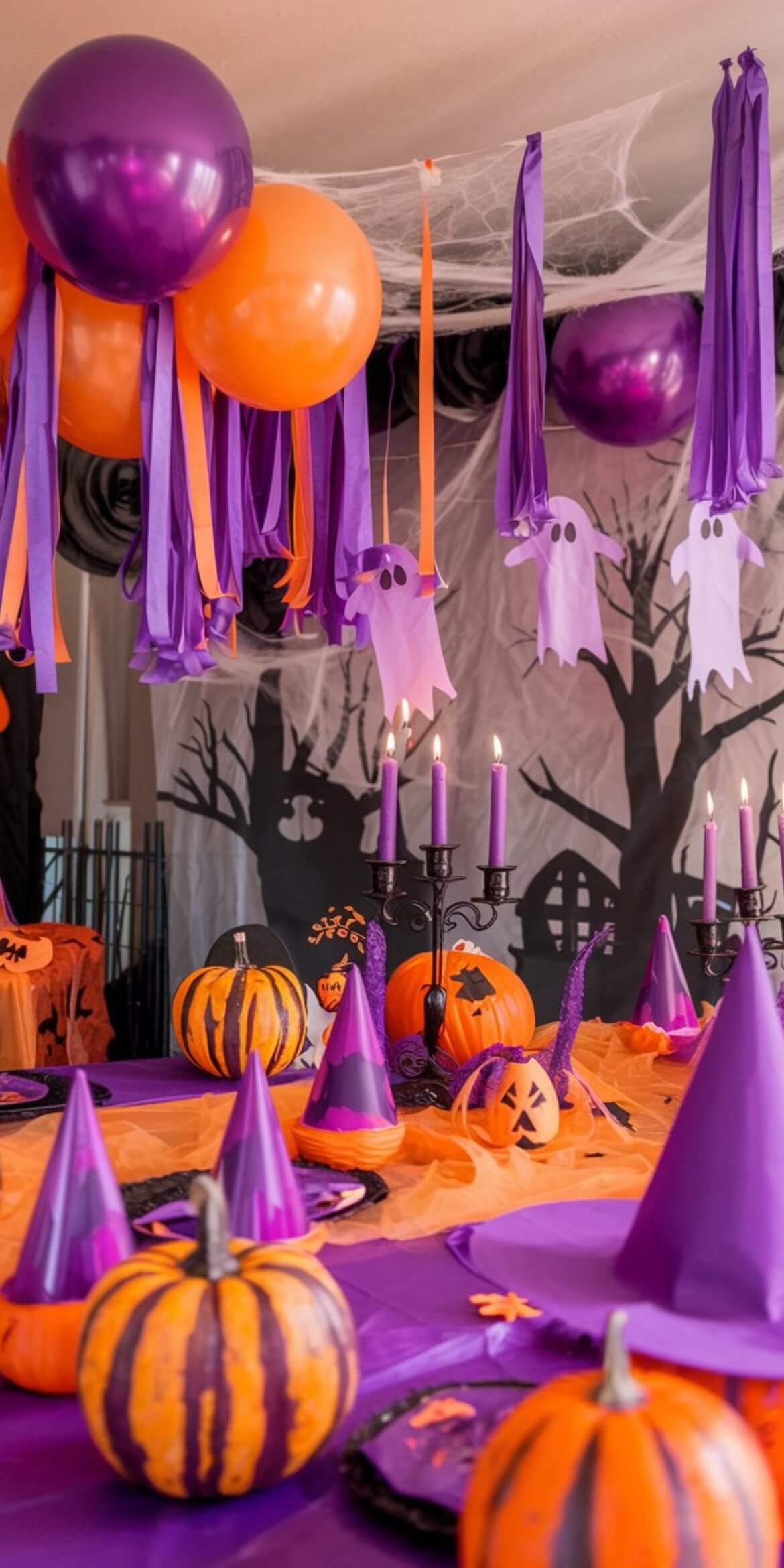 107+ Free Halloween Wallpapers To Download 36 a table with decorations and balloons for halloween