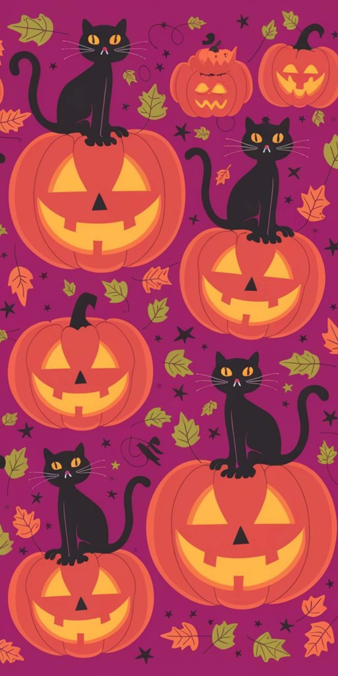 107+ Free Halloween Wallpapers To Download 15 halloween 4 cats on pumpkins