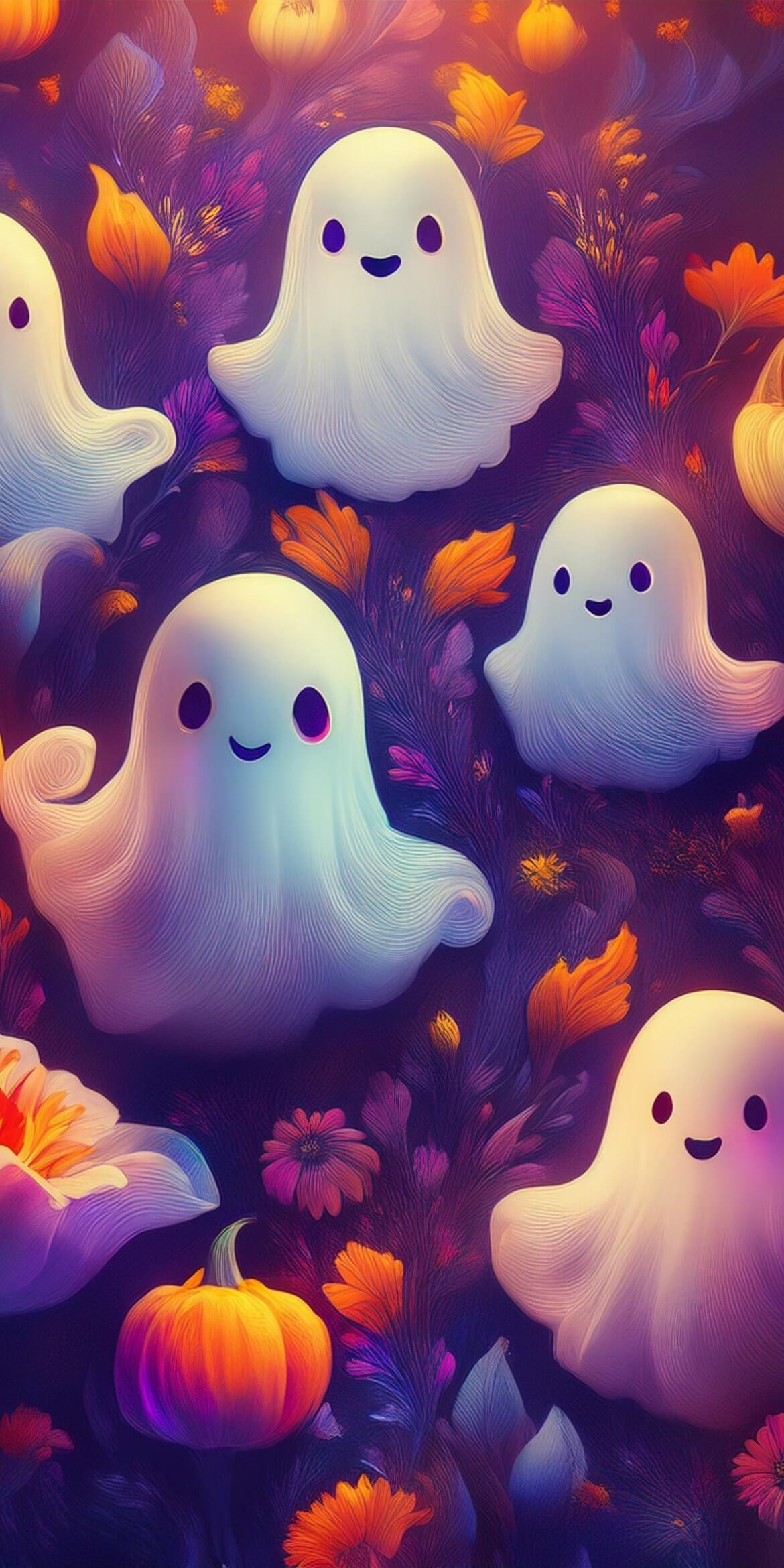107+ Free Halloween Wallpapers To Download 58 halloween cute kawaii happy little ghosts