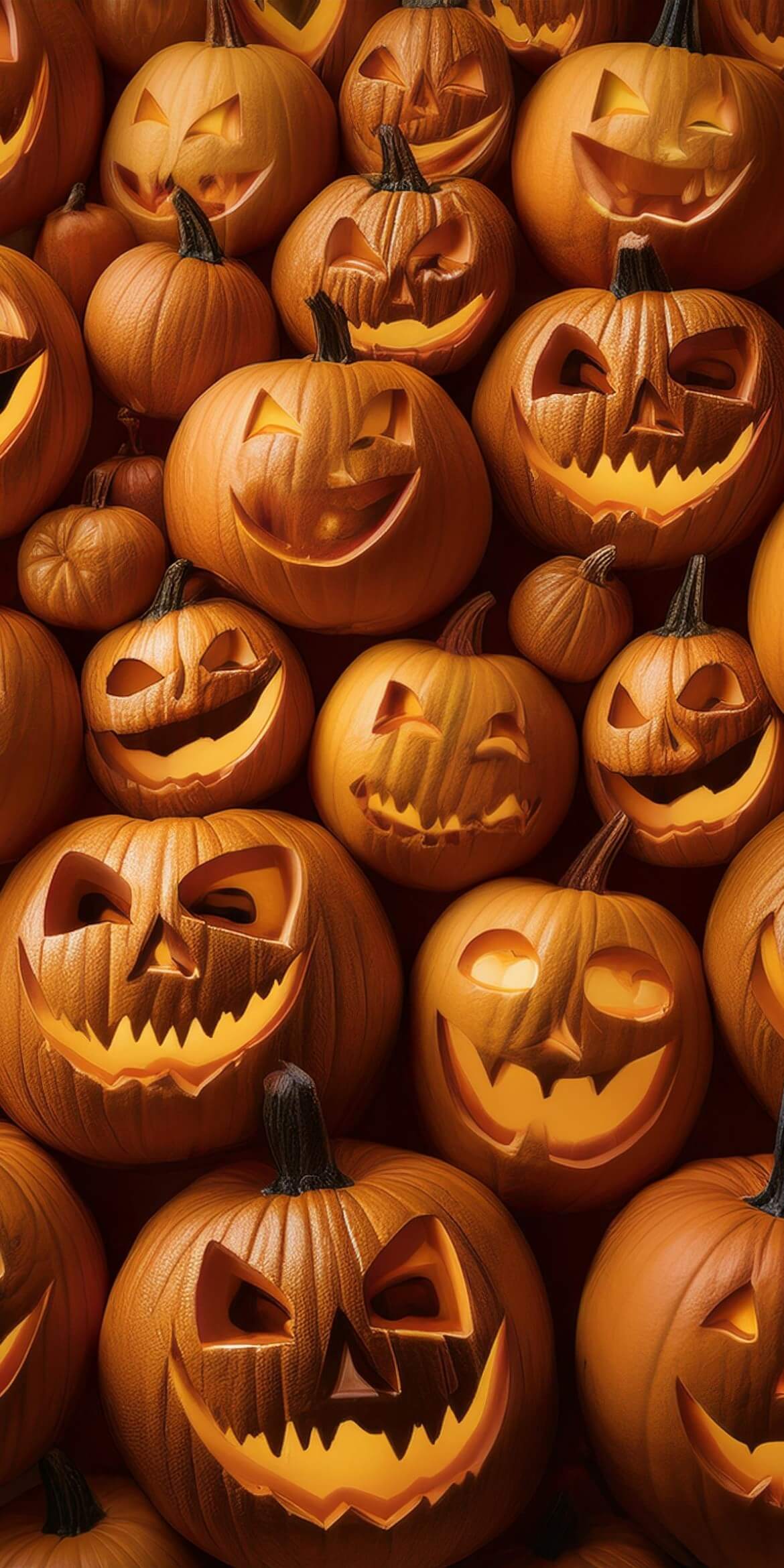 107+ Free Halloween Wallpapers To Download 7 a group of carved pumpkins