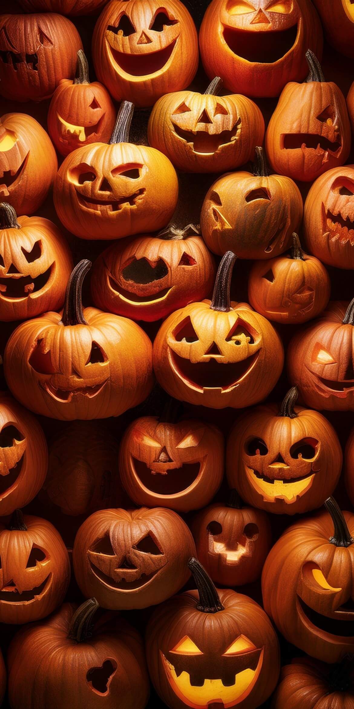 107+ Free Halloween Wallpapers To Download 2 a group of carved pumpkins