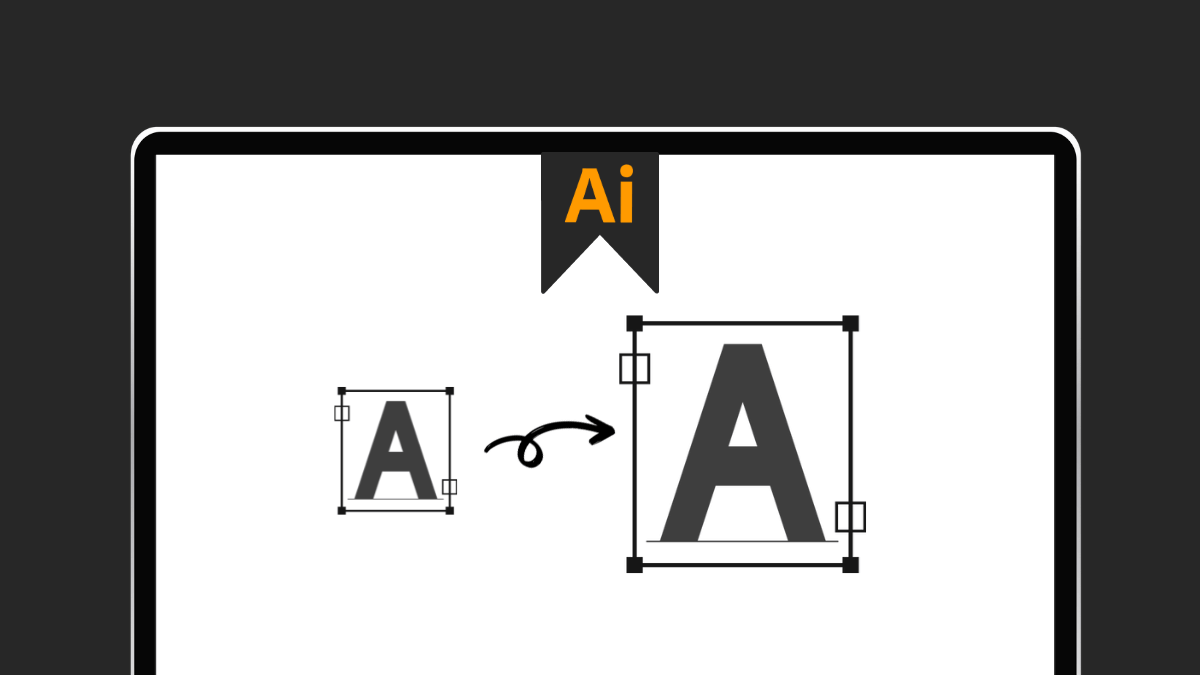 how to enlarge text in adobe illustrator
