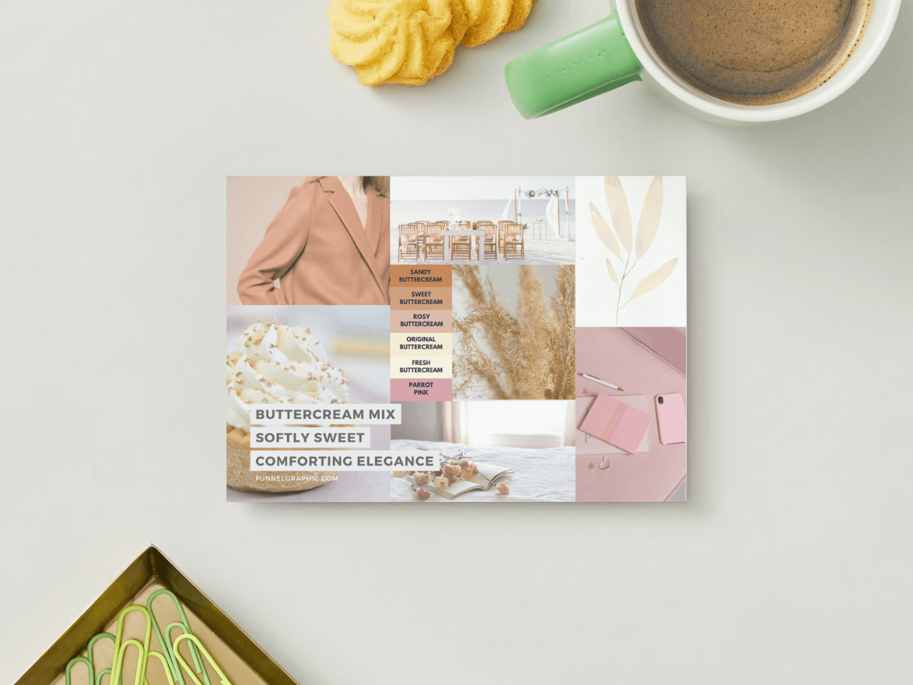 Buttercream Mix Premium Canva Color Palette 3 buttercream postcard mockup creative market
