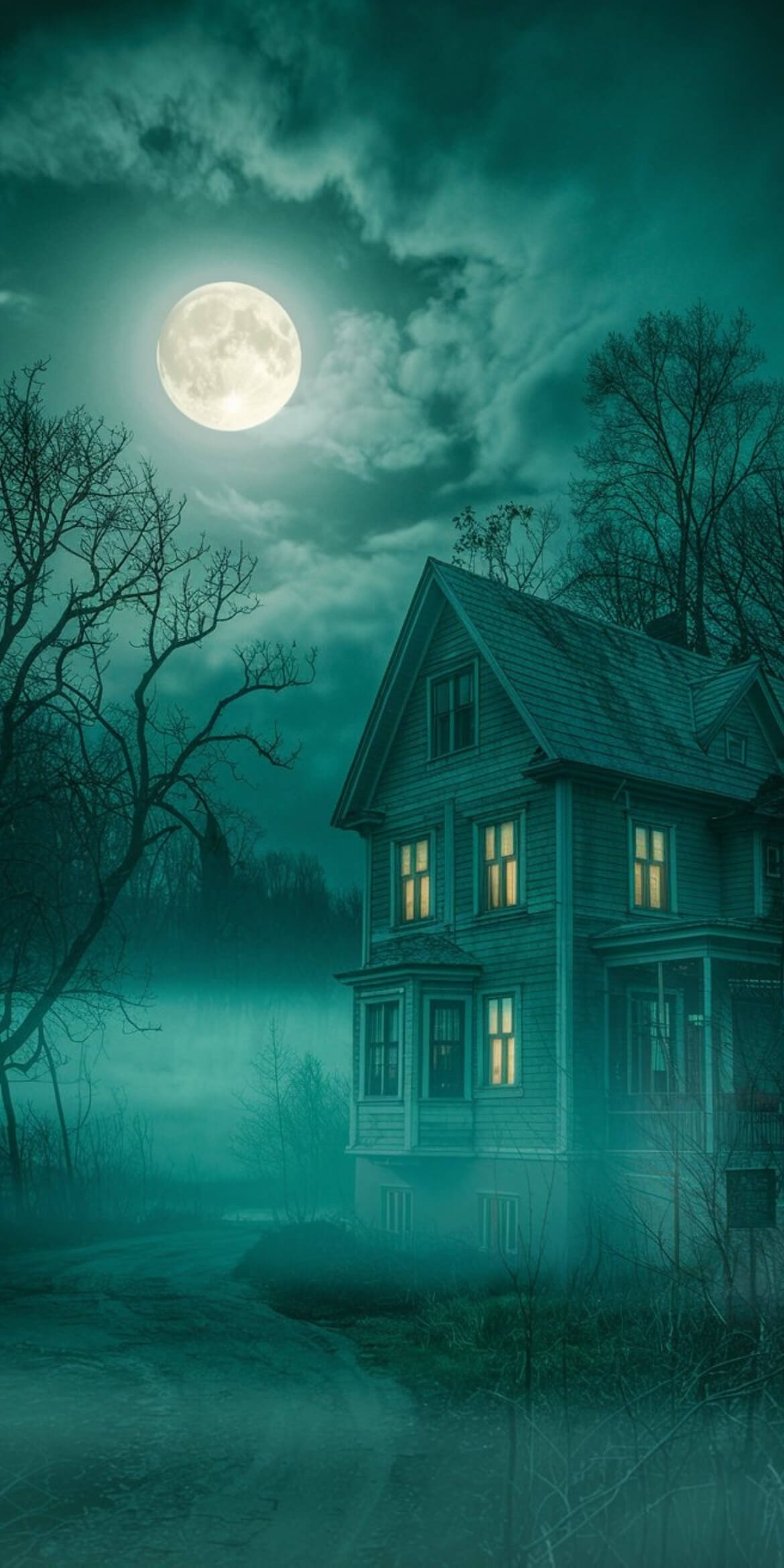 107+ Free Halloween Wallpapers To Download 46 halloween haunted house misty moon cloudy dark green